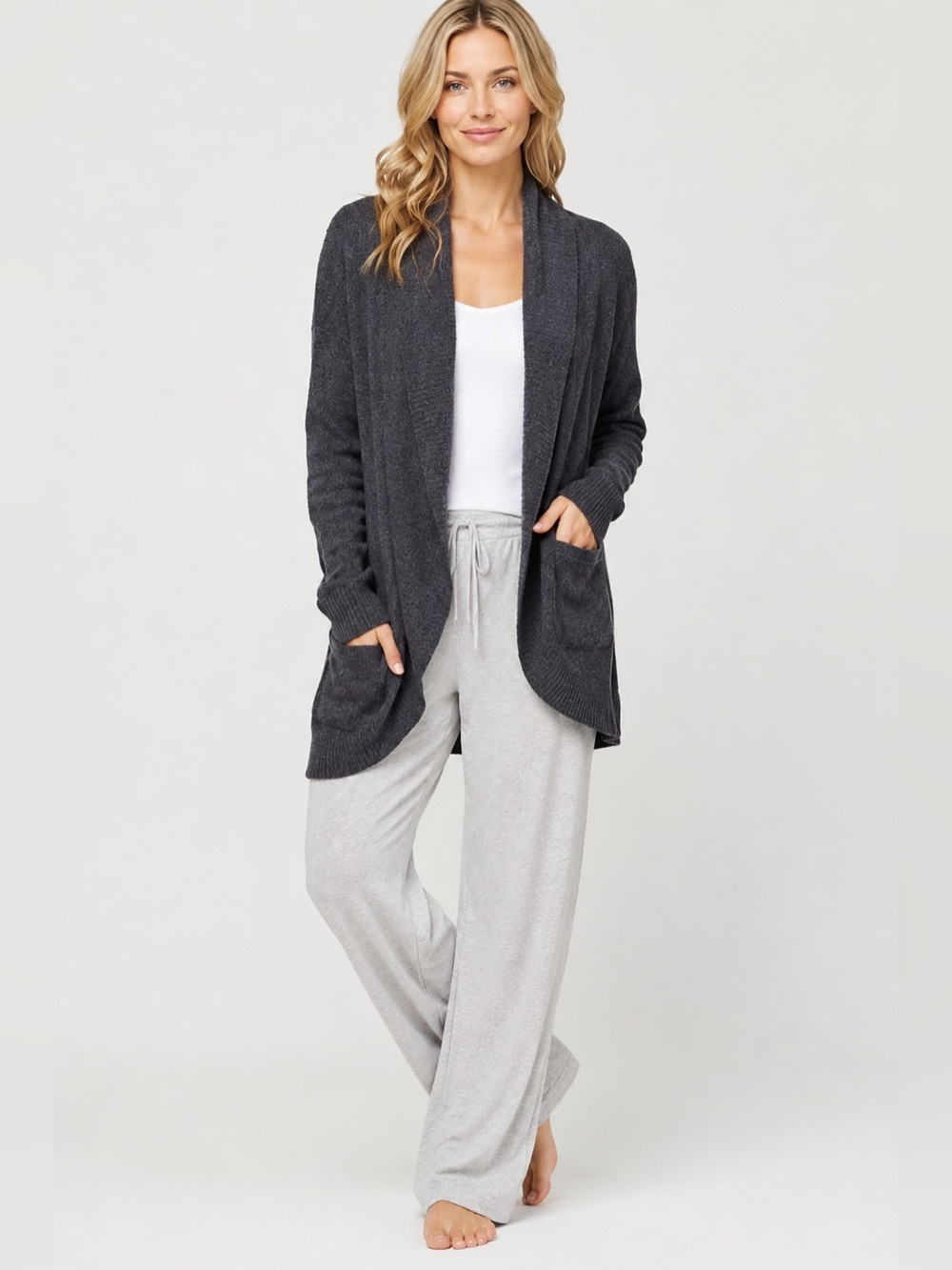 Barefoot‎ Dreams Cozychic Lite Cocoon Knit Cardigan Sweater